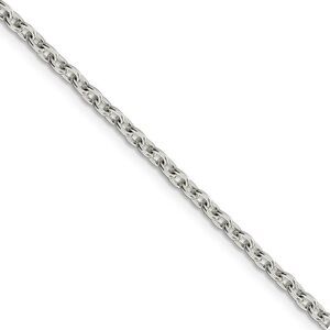 2.75mm Sterling Silver Classic Solid Cable Chain Necklace, 16 Inch
